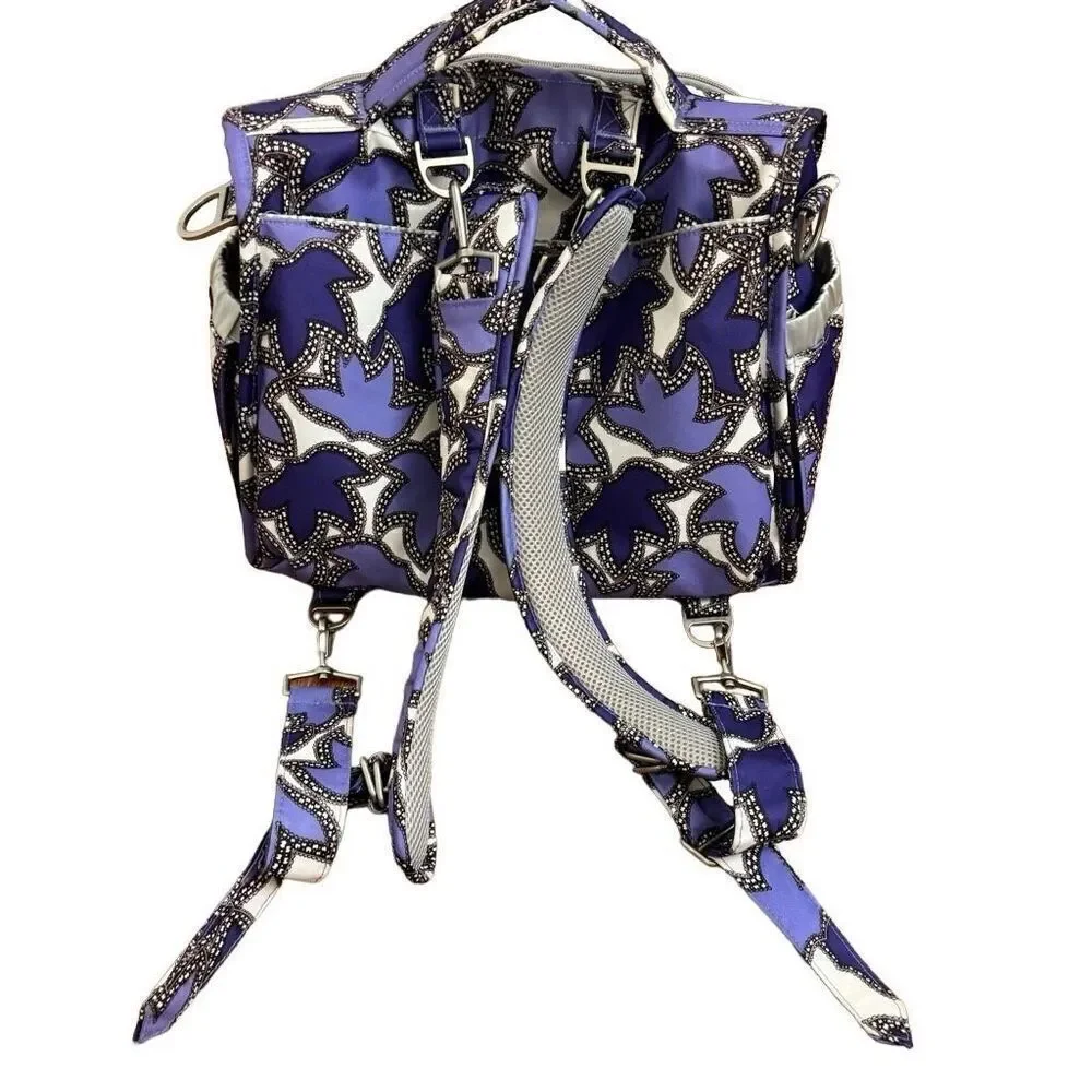 Ju-Ju-Be B.F.F. Diaper Bag Backpack in Lilac Lace Purple Leaf Print